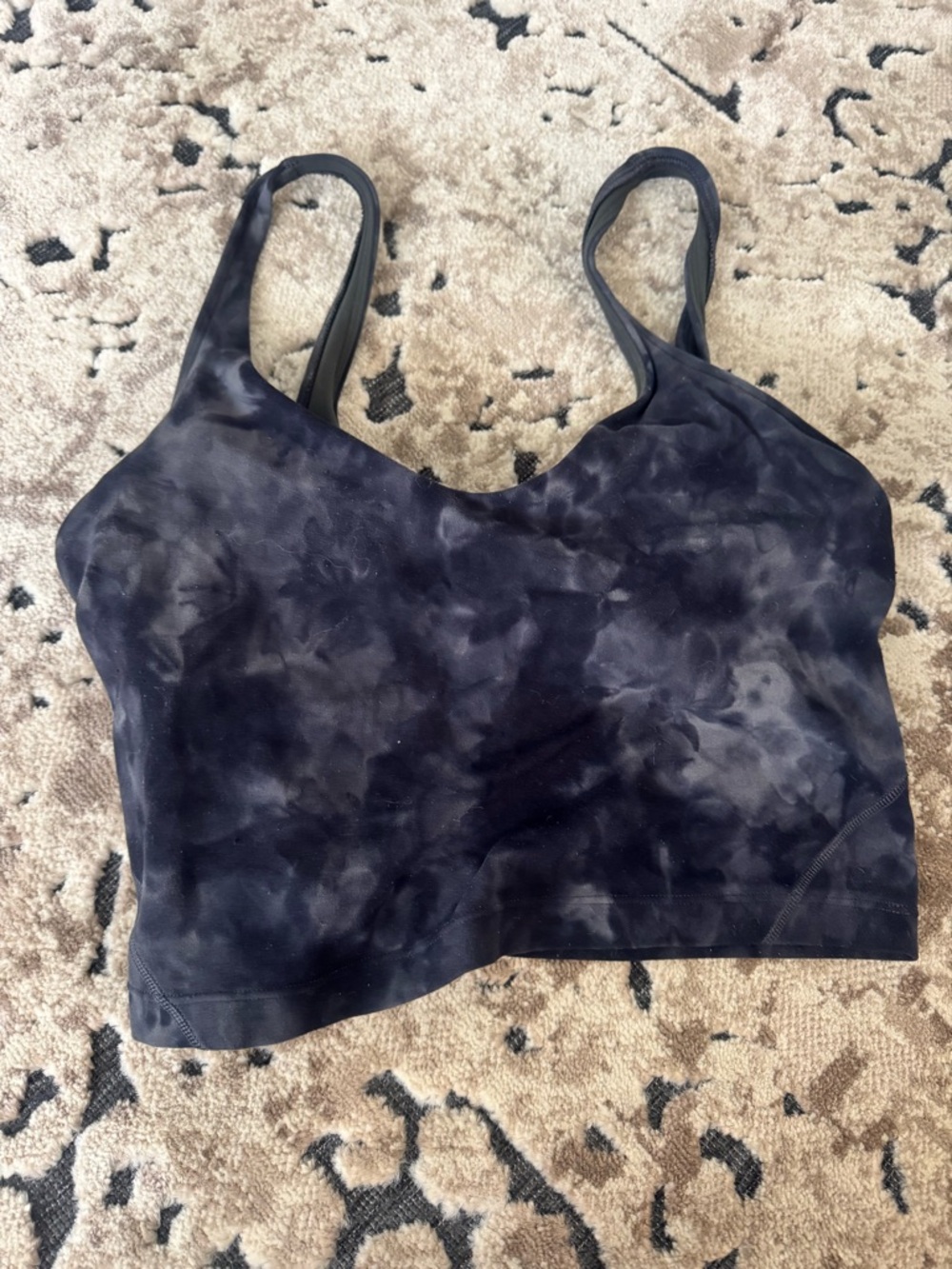Tie-Dye Black & Gray Sports Bra Lululemon align - Picture 2 of 3